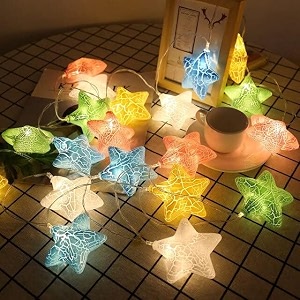 crack star string lights warm white 16 led plug-in decorative lights for diwali christmas party and wedding events warm white