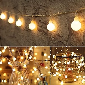 light bubble ball warm white string fairy light globe string lights plug in for bedroom decor indoor outdoor 1 plastic led