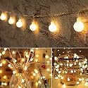 Light Bubble Ball Warm White String Fairy Light Globe String Lights Plug in for Bedroom Decor Indoor Outdoor (1, Plastic, LED)