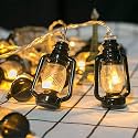 16 LED Black Lantern Fairy String Lights for Home Decoration | Festival Decor Lights Diwali Christmas | Warm White 10 Feet