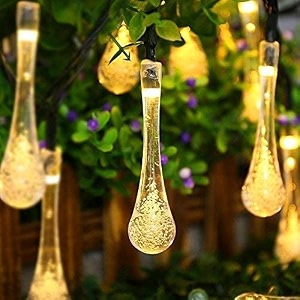 water drop string ball light 20 led outdoor string lights waterproof crystal water drop fairy lights decoration lighting for diwalihome garden christmaspack of 1