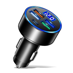 velogk 5 ports 20 watt qc30 pd car charger with type c portampusb a port for fast rapid charging in car compatible with iphone 678xxsxr1111pro1212pro1313pro1414pro14pro maxblack