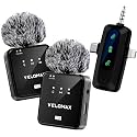 VELOMAX Wireless Mic for YouTube, Smartphone & Camera, 164FT Range, 3-in-1 Noise-Cancelling Wireless Microphone for Vlogging, Interviews & Video Recording