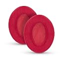Velor Replacement Ear Pads for HyperX Cloud &amp; Alpha, ATH M50X, Steelseries Arctis, Logitech G Pro &amp; More Headphones, Soft Velour, Memory Foam &amp; Long Lasting Earpads by Brainwavz - Red