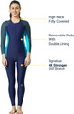 VELOZ Power Block I Sun Protected I Quick Drying Striped Women Green Swimsuit