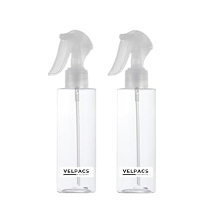 velpacs 200ml empty plastic spray bottle for hair application trigger spray pack of 2  perfect for rosemary tea perfume rosewater travel friendly transparent colour
