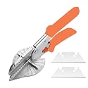 Veltrix - Multi Angle Miter Shear Cutter + Spare Blade, 45-135° Adjustable Angle, Orange, Stainless Steel Blade, Ideal for PVC, Trim, Wood, DIY Craft Projects