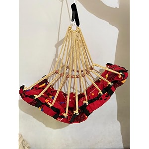 velvet-cotton baby swing with holder premium printed cushion safety lockbelt 25 kg capacity 17x12x10 inches