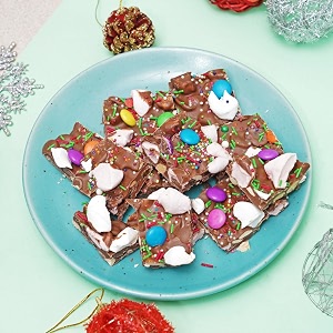 velvet fine chocolates christmas rocky road  festive assorted treats  marshmallows strawberries cranberries nuts  handcrafted holiday gift  rich milk chocolate  pack of 1