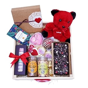 velvet fine chocolates cupid crate gift box  assorted chocolates  perfect valentines gift  elegant packaging  handcrafted treats  pack of 14 kg