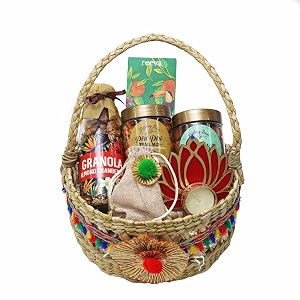 velvet fine chocolates diwali gift basket  assorted snacks amp lotus diya  perfect for diwali celebrations  healthy amp delicious treats  elegant festive hamper  pack of 1