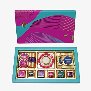 velvet fine chocolates diwali gift box  gourmet indulgence  assorted chocolates almond florentines brittles amp diya  perfect festive gift  elegant packaging  pack of 1 1500 gram