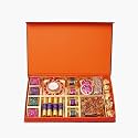 VELVET FINE CHOCOLATES Diwali Gift Box | Assorted Chocolates, Almond Florentines, Piri Piri Trail Mix &amp; Diya | Perfect Festive Gift | Handcrafted Delights | Pack of 1, 2000 gram