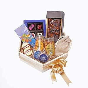 velvet fine chocolates diwali gift hamper  assorted sweets amp savory treats  perfect for diwali celebrations  luxurious hexagonal boxalmond dates walnut tea piri piri italian masala398 kg