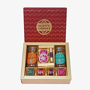 velvet fine chocolates diwali gift hamper  harvest of joy  assorted chocolates amp trail mix  perfect diwali gift  festive delight  pack of 11 kg