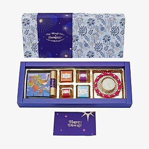 velvet fine chocolates diwali gift set  assorted chocolates diya amp greeting card  perfect festive gift  elegant packaging  ideal for celebrations  pack of 1 15 kilogram