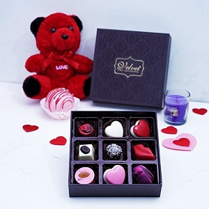velvet fine chocolates eternal love gift box  assorted chocolates  perfect valentines gift  elegant packaging  handcrafted treats  pack of 1
