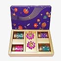 Velvet Fine Chocolates Festive Diwali Hamper | Assorted Trail Mixes &amp; Masala Nuts with Lotus Diyas | Perfect Diwali Gift | Gourmet Snacks | Pack of 1