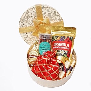 velvet fine chocolates golden celebration hamper  diwali gift  assorted chocolates trail mix amp granola  festive treats  perfect diwali gift  handcrafted delights  pack of 1