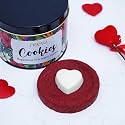 Velvet Fine Chocolates Hearty Red Velvet Cookies | 4 Red Velvet Cookies with 3D Edible Heart | Perfect Valentine’s Day Gift | 1 Pack