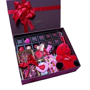 velvet fine chocolates loaded love gift hamperassorted chocolatesperfect valentines giftelegant packaginghandcrafted treatspack of 14 kg