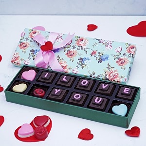 velvet fine chocolates love bloom gift box  assorted chocolates  perfect valentines gift  elegant packaging  handcrafted treats  pack of 1