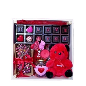velvet fine chocolates love infinity gift hamperassorted chocolatesperfect valentines giftelegant packaginghandcrafted treatspack of 14 kg