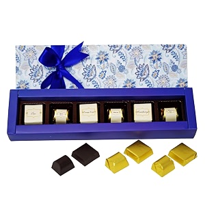 velvet fine chocolates premium floral love box  6 pcs assorted chocolate gift box for birthday anniversary diwali holi rakhi christmas amp special occasions  handmade chocolates  pack of 1