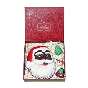 velvet fine chocolates the santa box  christmas-themed chocolates  chocolate santa face amp festive shapes  handcrafted delights  beautifully packaged  pack of 1