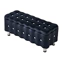 Velvet Storage Storage Bench, Bench with Storage with Hidden Large Capacity Storage, Thick Sponge Cushion, for Living Room, Bedroom(Black,150cm/59in)
