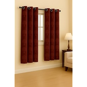 Velvet Window Curtains 5 Feet Set of