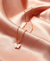 Vembley Fancy Gold-plated White Butterfly Pendant Necklace Gold-plated Plated Alloy Necklace