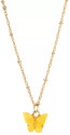 Vembley Fancy Gold-plated Yellow Butterfly Pendant Necklace Gold-plated Plated Alloy Necklace