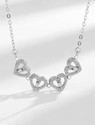 Vembley Love Heart And Four Leaf Clover Magnetic Pendant Silver Necklace Silver Plated Stainless Steel Necklace