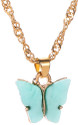 Vembley Single Layered Blue Butterfly Pendant Necklace Gold-plated Plated Alloy Necklace