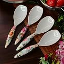 Serving Spoon Long Handled Serving Spoon, Table Ware,Set of 4 Piece Pure Melamine/Service Spoon, 24 Centimeter