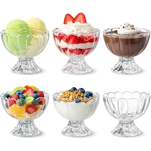 vency glass ice cream bowl set of 6 120ml