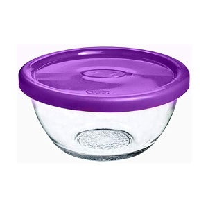 vency microwave and dishwasher safe glass bowl with lid 435ml lid colour may vary transparent