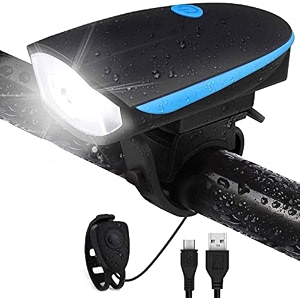 2-in-1 rechargeable cycle light with horn 3 modes multicolor waterproof