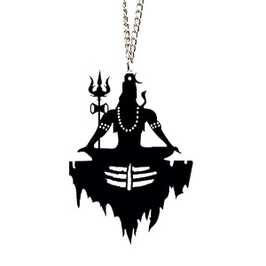 car accessories - shiv aradhna - printed interior decoration - acrylic dashboard showpiece - rear mirror hanging
