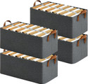 VENDIFY Storage Box For Clothes 26L PACK OF 4 Metal Frame Wardrobe Organizer for Clothes Storage Box
