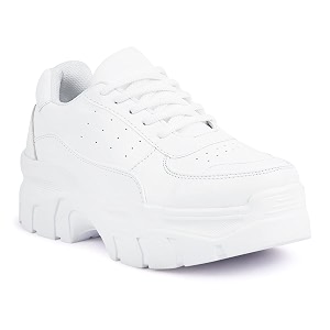 Vendoz Women White Casual Sneakers