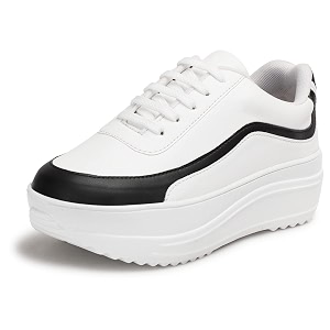 Vendoz Women White Casual Stylish Sneakers