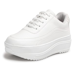 Vendoz Women White Casual Stylish Sneakers