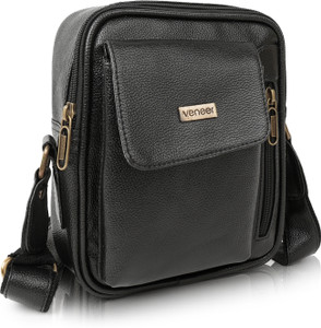veneer black sling bag claasic unique design travel shoulder crossbody side sling bag for unisex