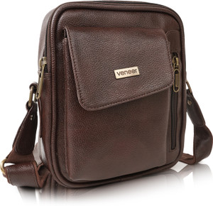 veneer brown sling bag claasic unique design travel shoulder crossbody side sling bag for unisex