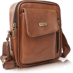 veneer tan sling bag claasic unique design travel shoulder crossbody side sling bag for unisex