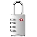 VENEKETY Zinc 309-TSA Approved 4 Digit Combination Lock for Luggage, Travel Bags - Password Padlock (Silver)