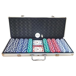 with device aluminium case 500 poker-chips with cards dice token set -multicolour safe pack adults