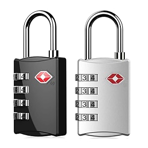 set of 2-309-metal tsa approved combination lock for luggage bag number password travel locksblack